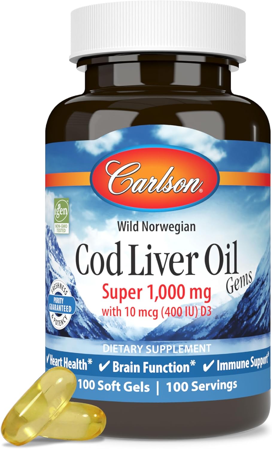 Carlson Cod Liver Oil Gems 1000mg